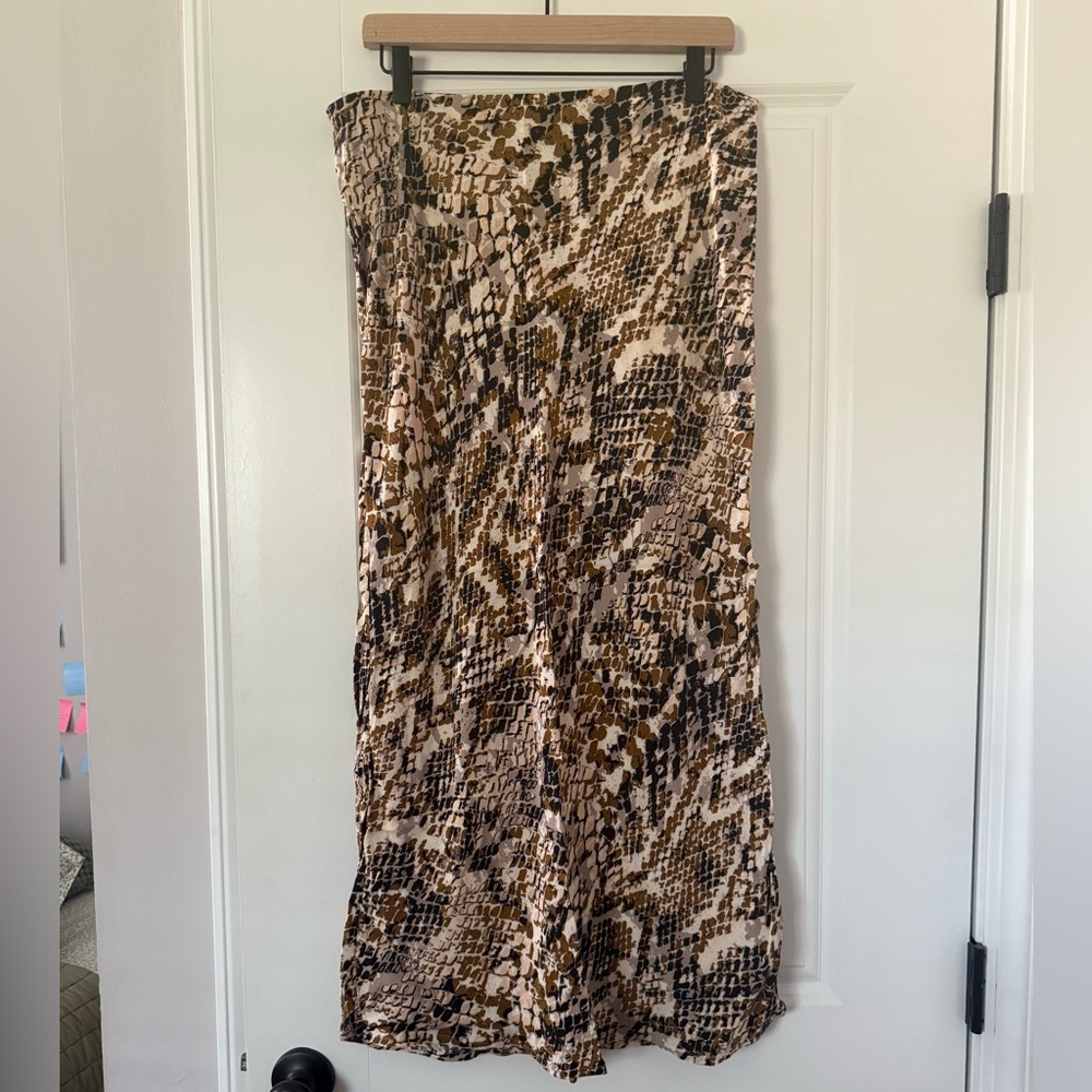 Anthropologie Animal Print Midi Skirt